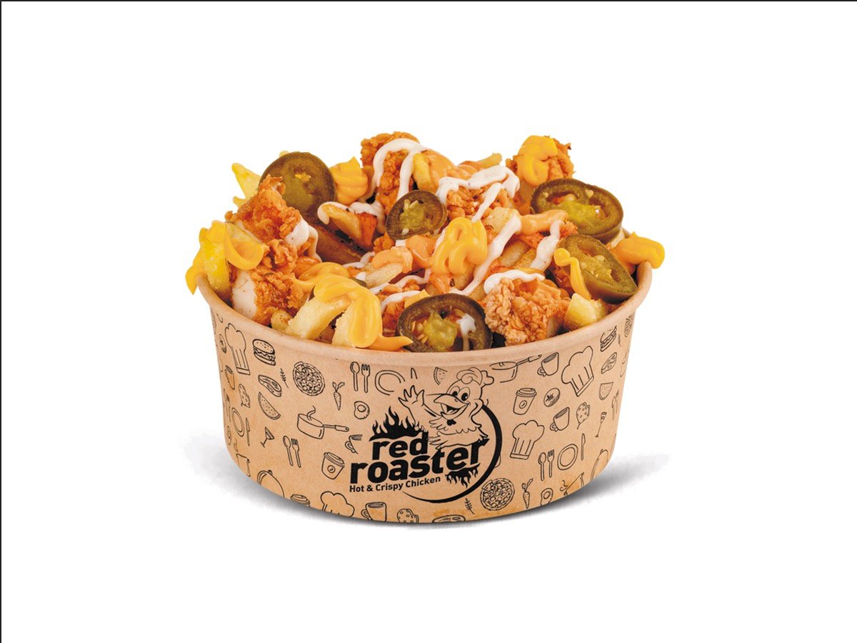 Loaded Fries with cheese and dynamite sauce
